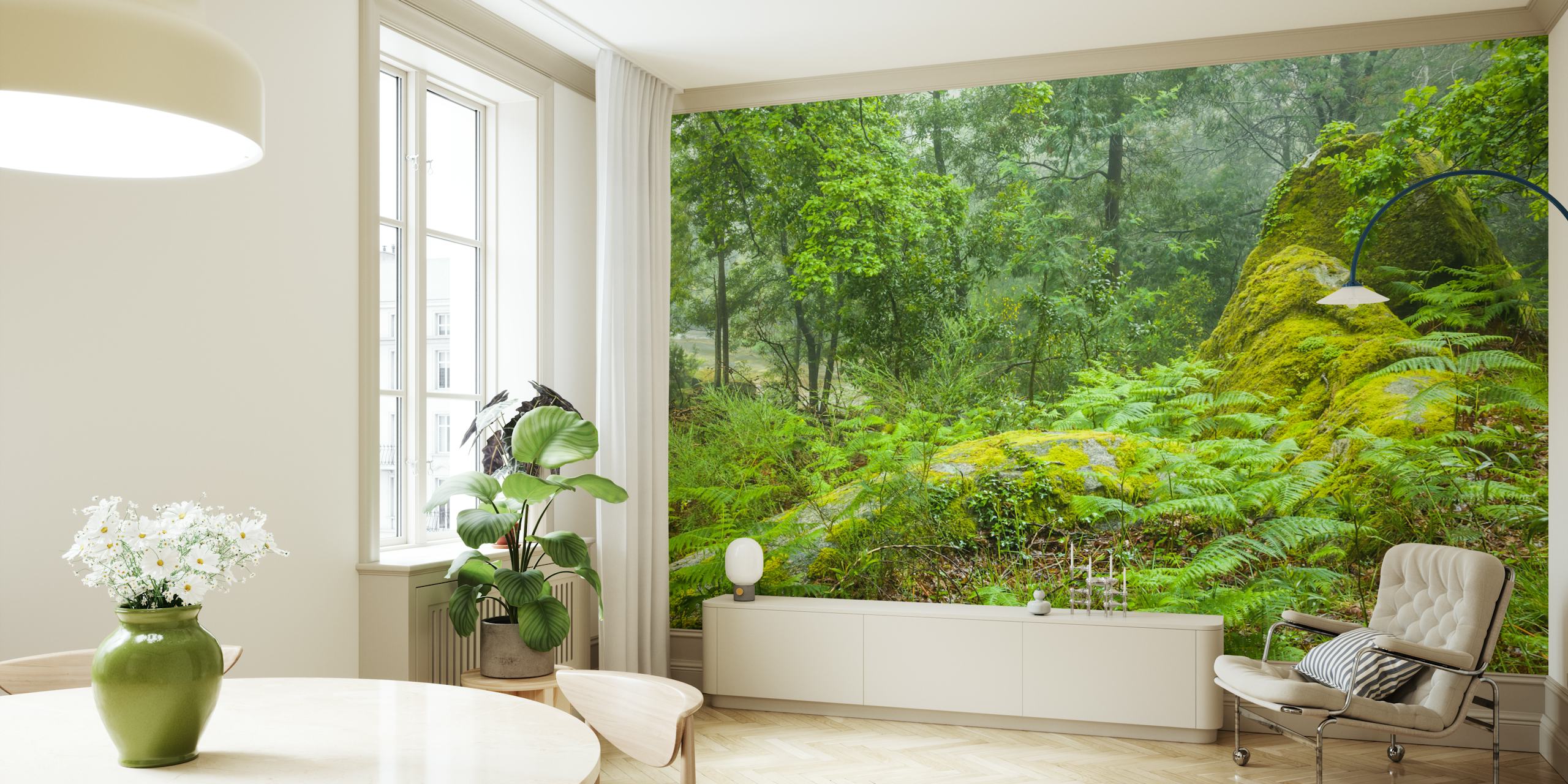 Fern Forest tapetdesign i et rum